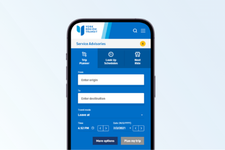 York Region Transit Mobile Website